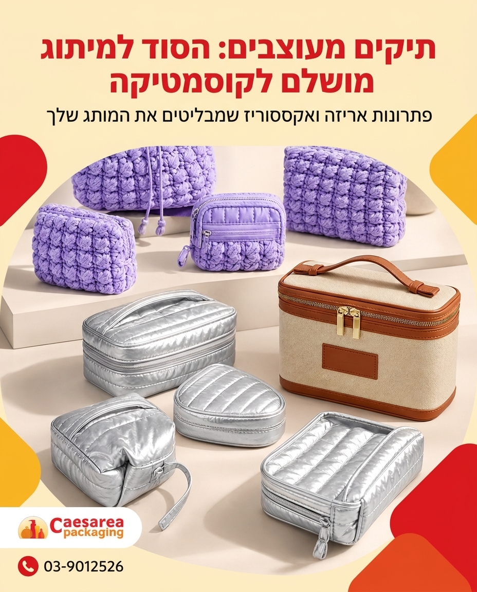 מותגי קוסמטיקה יודעים שההבדל נמצא בפרטים הקטנים. תיקי איפור ואחסון הם לא רק פריט פונקציונלי, אלא הרחבה יוקרתית של חווית