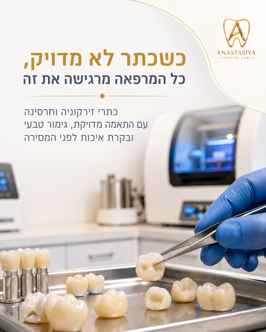 הבעיה הכי יקרה במרפאה היא לא הכתר עצמו. זו ההתאמה החוזרת, הזמן בכיסא, השיחה הלא נוחה עם המטופל והעיכוב בלו״ז. בכתרי זירק