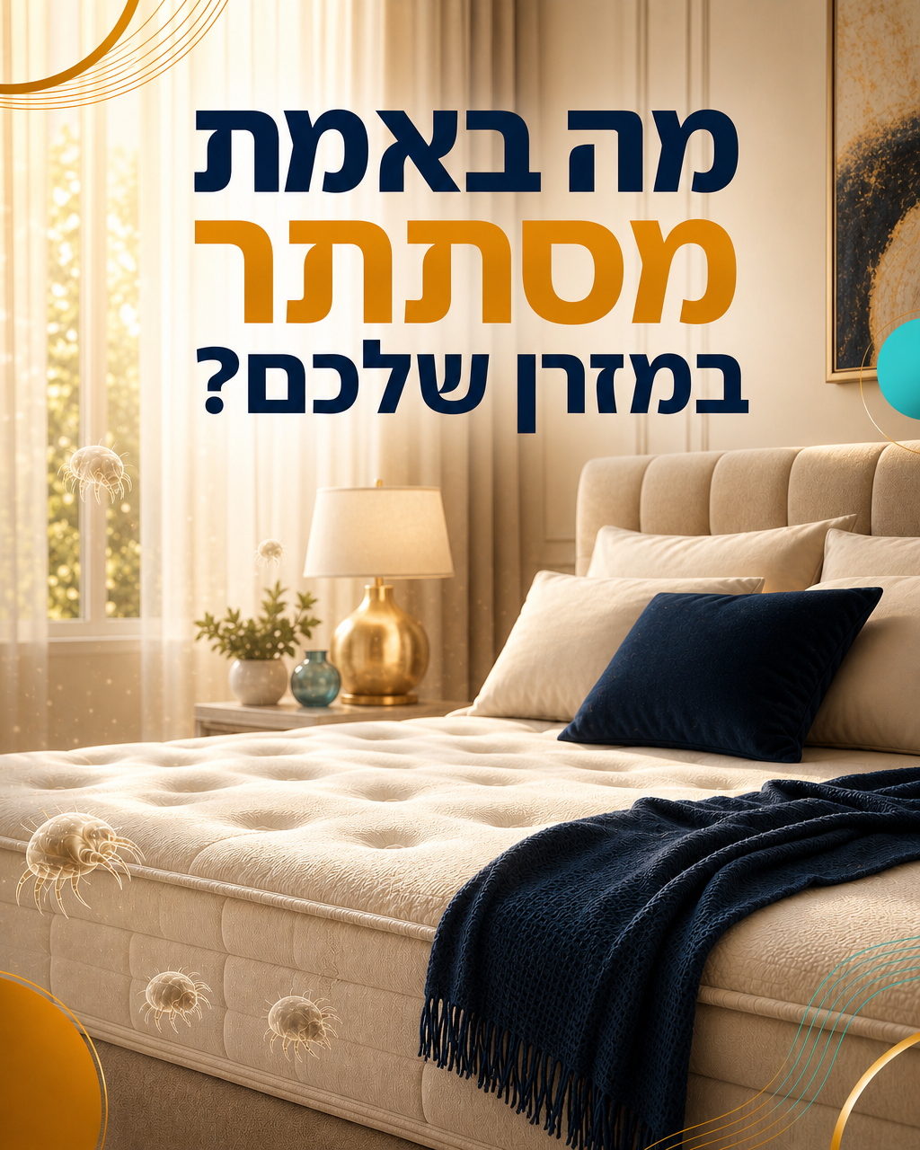 האם חשבתם פעם מה באמת חבוי בתוך המזרן שלכם? 🧐 במשך הזמן, המזרן צובר אבק, קרדית, תאי עור מתים וכתמים שעלולים לפגוע באיכו