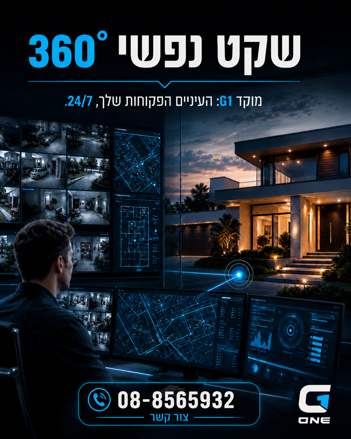 האם אתם באמת רגועים שהכל מוגן, גם כשאתם לא שם? 🤔 עם מוקד האבטחה, הבקרה והסיור של G1 - מרחב דרום, אתם יכולים להיות בטוחי
