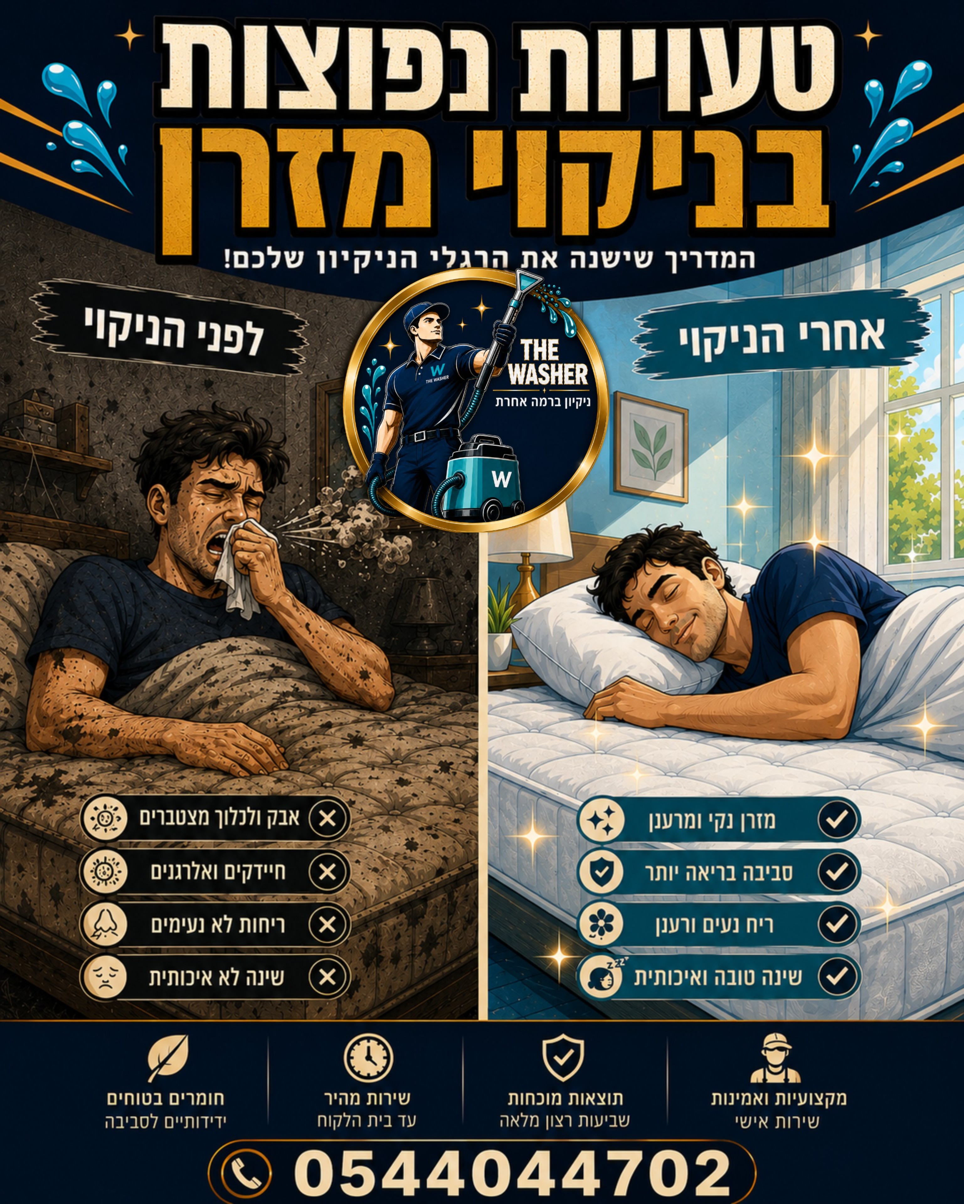 גלו את האמת מאחורי המזרן שלכם! 🤫 הרבה פעמים, מתוך רצון לשמור על ניקיון, אנחנו נוטים לטעות בדרך הטיפול במזרן, או פשוט מת