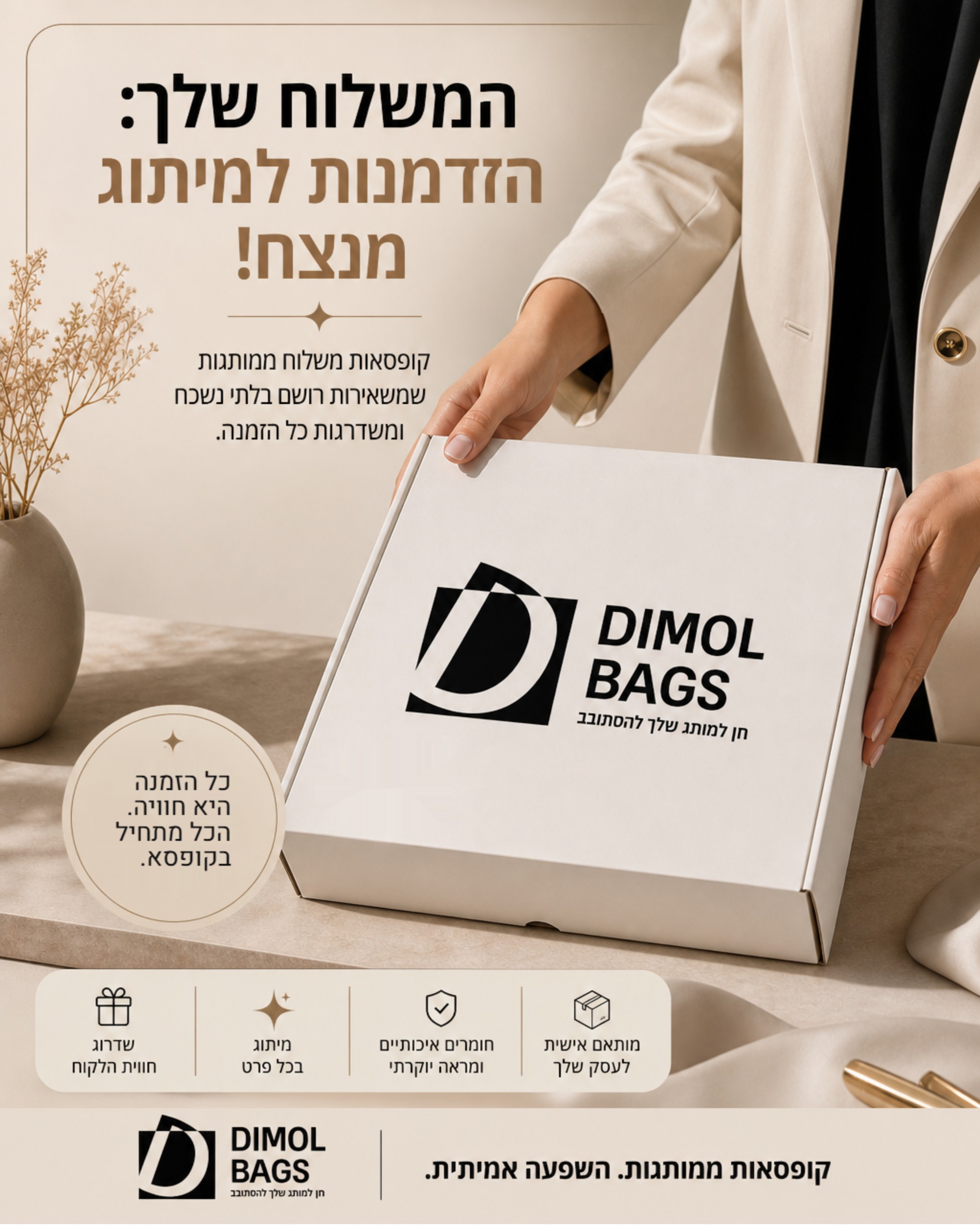 האם המשלוחים שלכם מגיעים ללקוחות ומשאירים אותם ללא מילים? 📦 אל תתפשרו על הרושם הראשון! קופסת משלוחים היא לא רק אמצעי הו